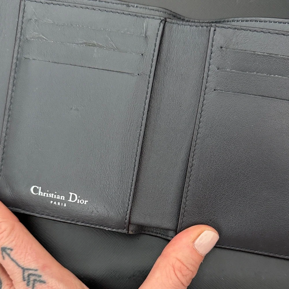 Dior Silver Wallet with Logo Charm